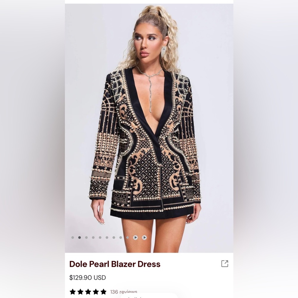 Bella Barnett Dole Pearl Blazer Dress - Size small worn once